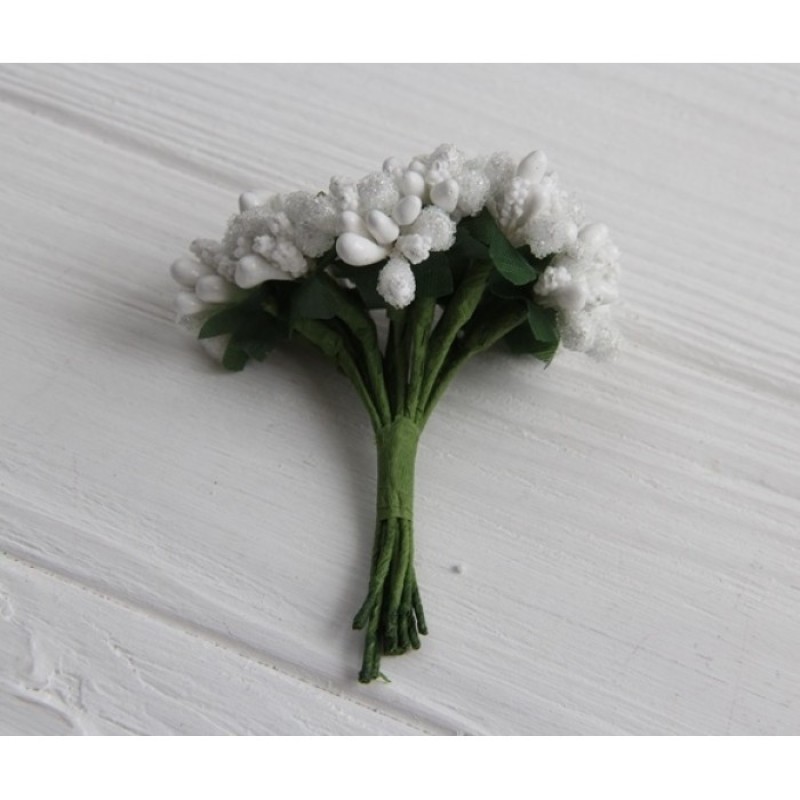 Домішка звичайна,  біла  , упаковка 12 букетів