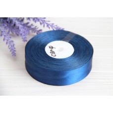 Стрічка атласна 2,5 см сапфірова #38 рулон  32,5 метра