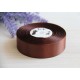 Стрічка атласна 2,5 см рулон 32,5 метра ТЕМНО КОРІЧНЕВА