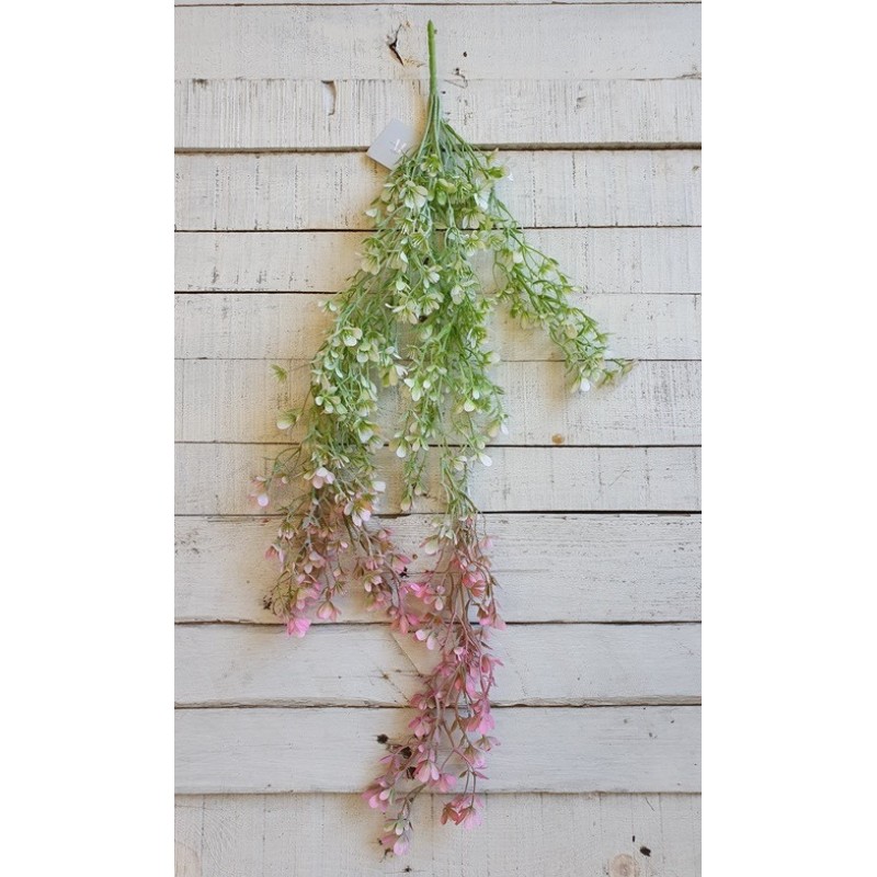 Зелень кучерява " Гілка з квітами" зелена з рожевим