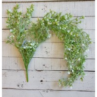 Зелень кучерява " Гілка з квітами" зелена з білим