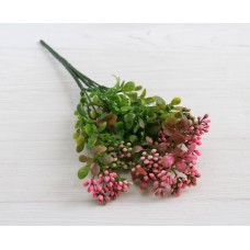 Зелень "  Глянцевая с ягодками      "  зеленая с розовым