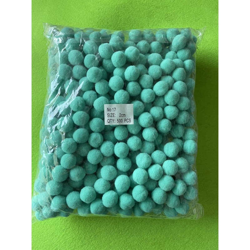 Помпони нейлонові "ЛЮКС 2 см", темна м'ята 500 шт.