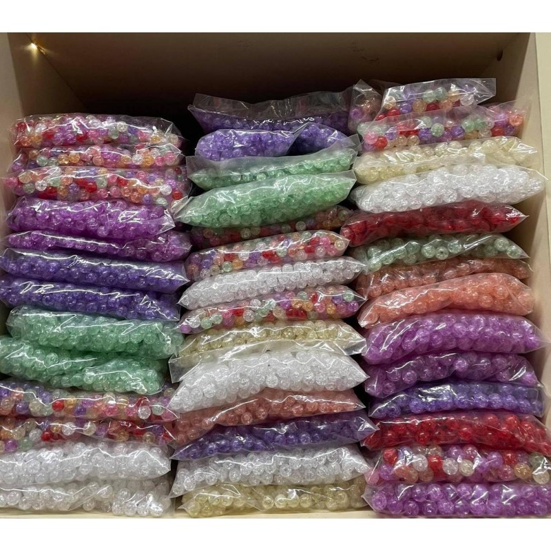 Бусини " Біте скло" 8 мм, червоні 250 грамів