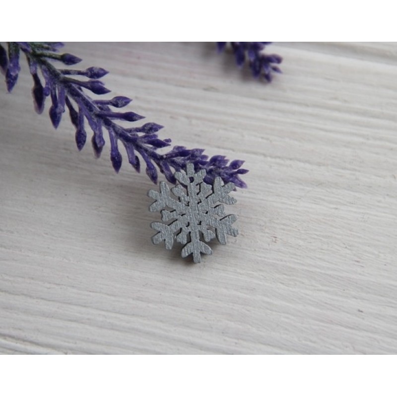 Дерев'яний Декор "Сніжинка" срібло 20 шт