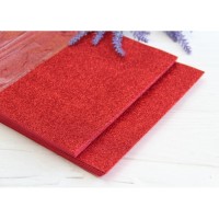 Фоамиран с глиттером    20*30 см  ,  красный             10 листов