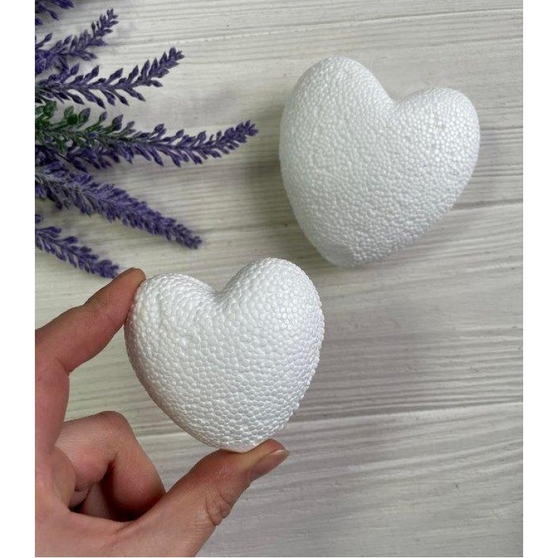 Сердце пенопластовое  6 см   ,  10 шт