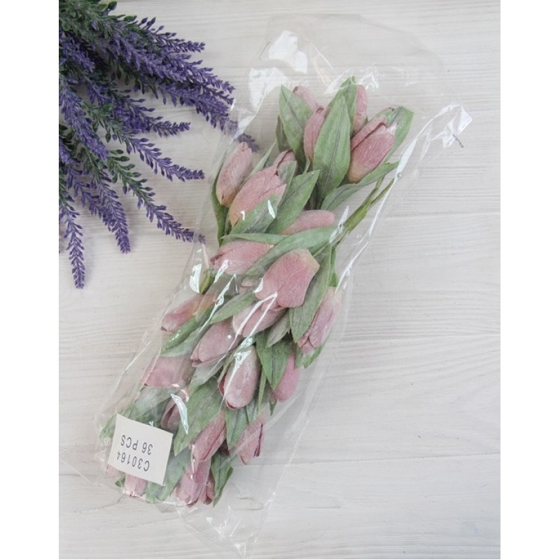 Тюльпани букет, темно-рожеві 36 шт