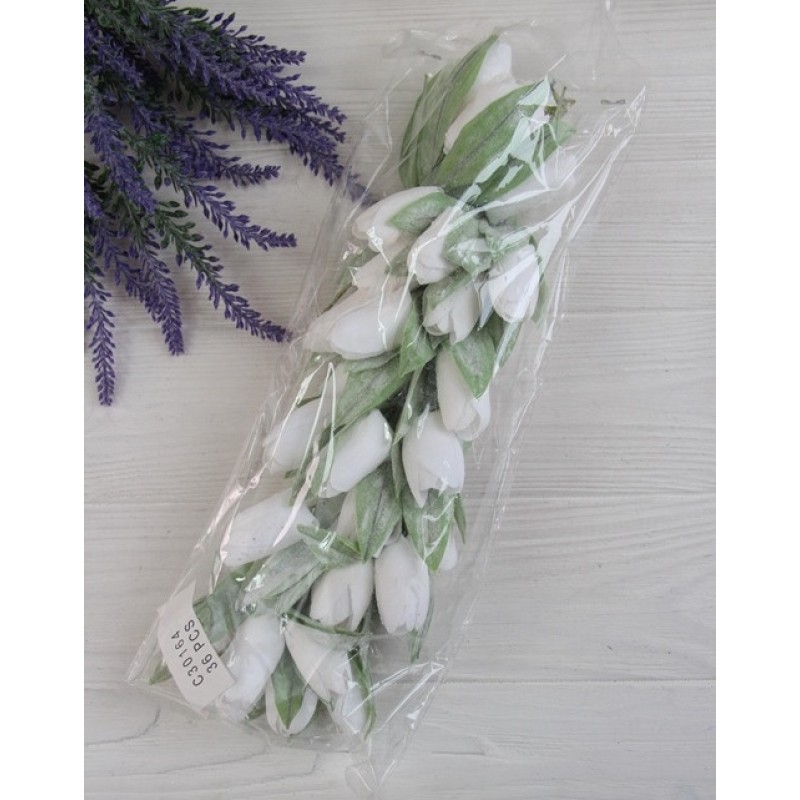 Тюльпани букет, білі 30 шт