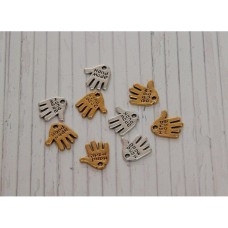 Підвіска металева " Долоня " срібло 10 шт.