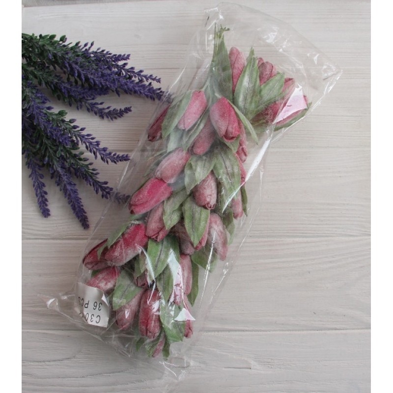 Тюльпани букет, малинові 36 шт.