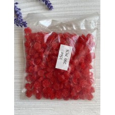 Серединка акриловая " Розочка 1.0 см  "  красная  200 шт
