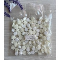 Серединка акриловая " Розочка 1.5 см  "  молочная   100 шт