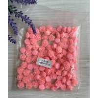 Серединка акриловая " Розочка 1.5 см  "  розовая    100 шт