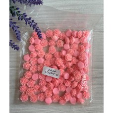Серединка акриловая " Розочка 1.5 см  "  розовая    100 шт