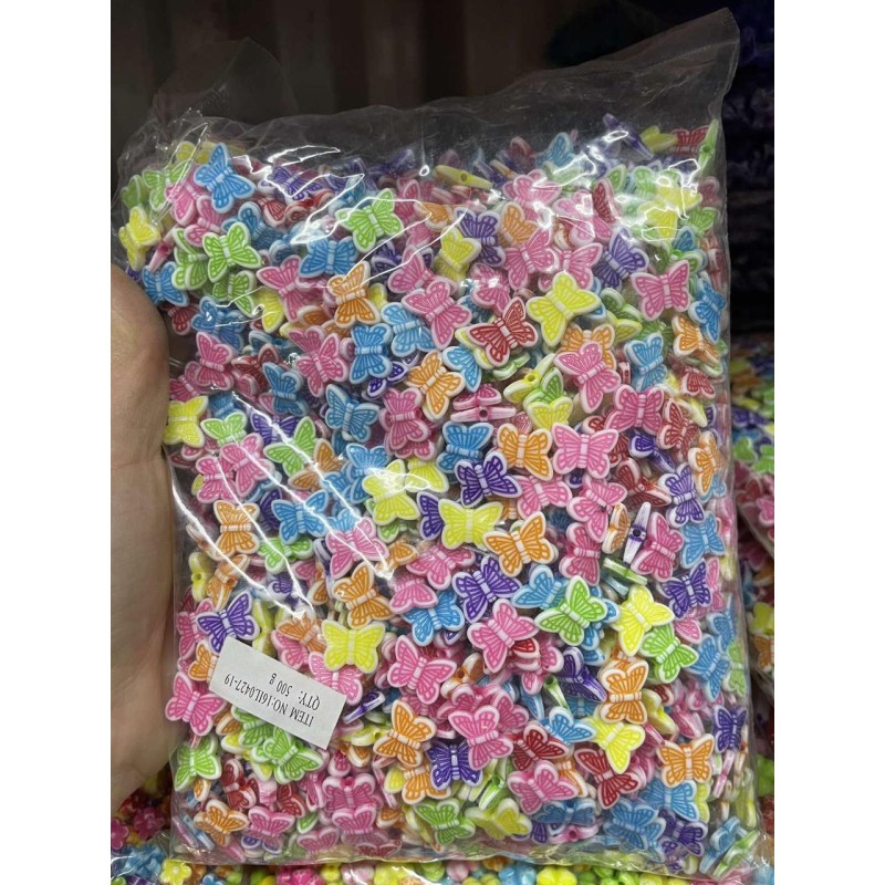 Бусины микс   " Бабочки  "      500 грам