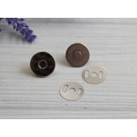 Кнопка магнит 18 мм "Люкс "  , серебро     1 шт