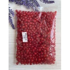 Бусини " Біте скло" 8 мм, червоні 250 грамів