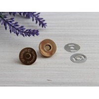 Кнопка магнит 18 мм " Люкс "   ,  золото    1 шт