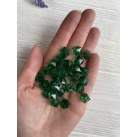 Бусины  " Куб  хрустальный "  10 мм ,   темно зеленые      500 грамм