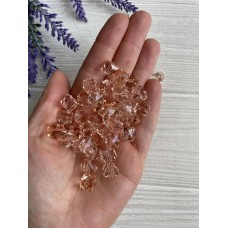 Бусины  " Куб  хрустальный "  10 мм ,  персиковые      500 грамм