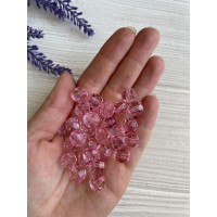 Бусины круглые " Хрустальные "    10 мм ,   розовые      500 грамм