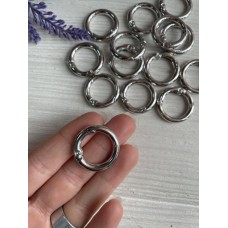 Кольцо самозажимное 25 мм ,  серебро    1 шт