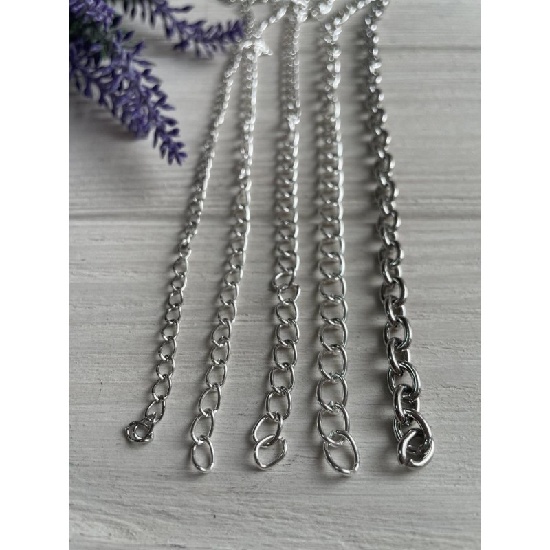 Ланцюжок 10 * 7  мм  світле  срібло  50 см