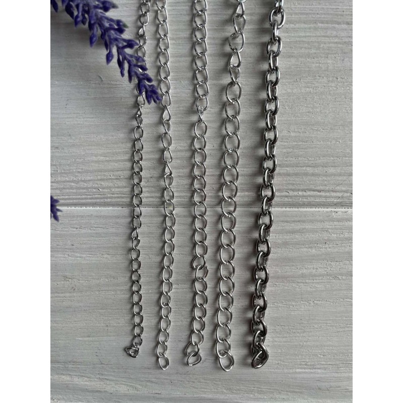 Ланцюжок 10 * 7  мм  світле  срібло  50 см