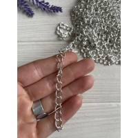 Цепочка  8* 6 мм  СВЕТЛОЕ серебро     50 см