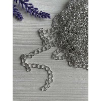 Ланцюжок 10 * 7  мм  світле  срібло  50 см