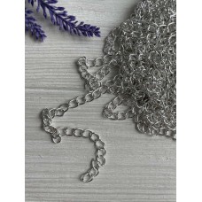 Ланцюжок 10 * 7  мм  світле  срібло  50 см