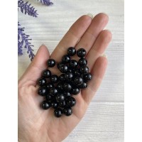 Бусины круглые " Жемчуг " 10 мм  черные   500 грам