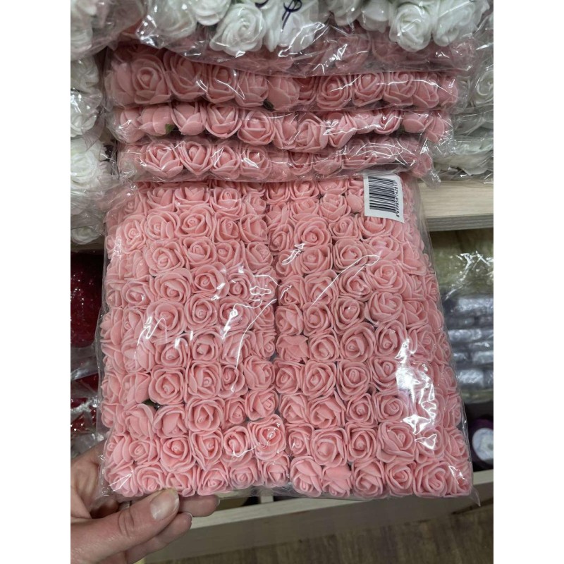 Розы 2,0 см , персиково - розовые           144 шт