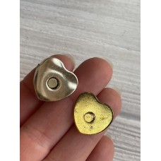 Кнопка магнит " Сердце " 18 мм ,  золото    1 шт