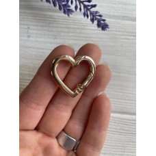 Кольцо самозажимное ЛЮКС   " Сердце   "   золото   1 шт