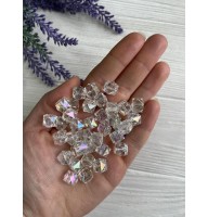 Бусини " Куб кришталевий АВ " 10 мм, бежевий хамелеон 500 грам