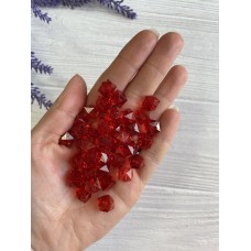 Намистини " Куб кришталевий" 10 мм, темно червоний  500 грамів