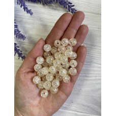 Бусины  "  Битое стекло № 2 "    10 мм ,  бежевые     500  грамм