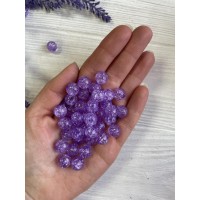 Бусины  "  Битое стекло № 2 "    10 мм ,  фиолетовые     500  грамм