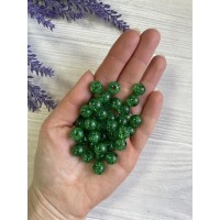 Бусины  "  Битое стекло  № 2 "    8 мм ,  темно зеленые     500 грамм