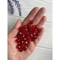 Бусины круглые " Хрустальные "    10 мм ,  темно красные       500 грамм
