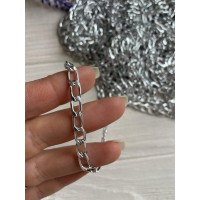 Цепочка  5 * 9  мм светлое серебро   50 см