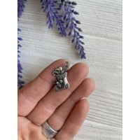 Подвеска металлическая " Сапожок "  серебро     10 шт