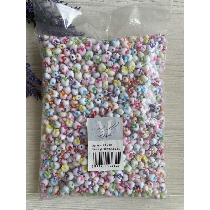Бусины микс   "  Яблочки "      500 грам