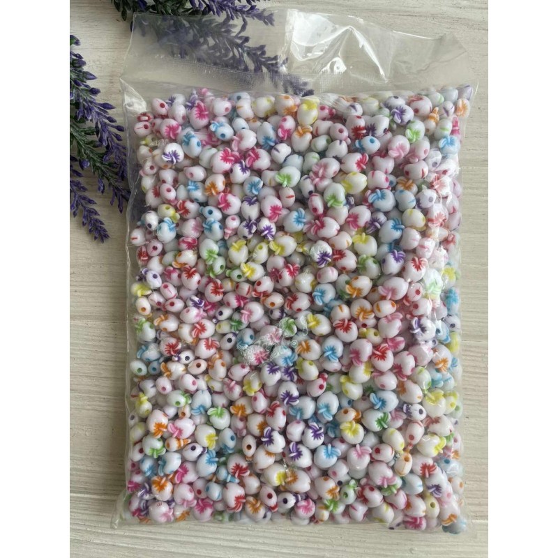 Бусины микс   "  Яблочки "      500 грам