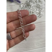 Цепочка  4  мм светлое серебро     50 см