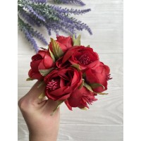 Півонії на ніжці  букет ,  червоні 30 шт
