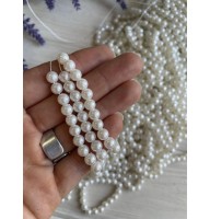Намистини  круглі " Перли на нитці  " 6 молочні 500 грам