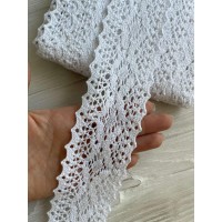 Кружево  вязанное " Marill А039 "  белое    рулон  15  ярдов